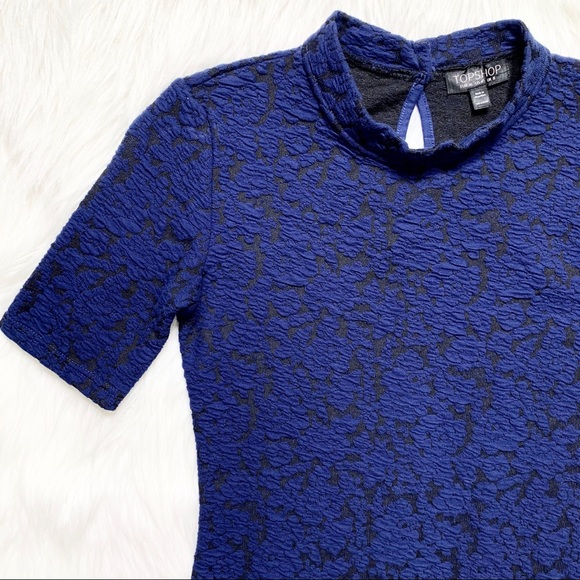 SOLD-Topshop Floral Jacquard Knit Sheath Mod Dress - Picture 4 of 8